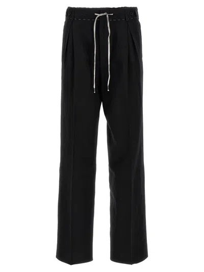 Maison Margiela Drawstring Pants With Darts In Black