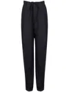 Maison Margiela Drawstring Pressed Crease Trousers In Black