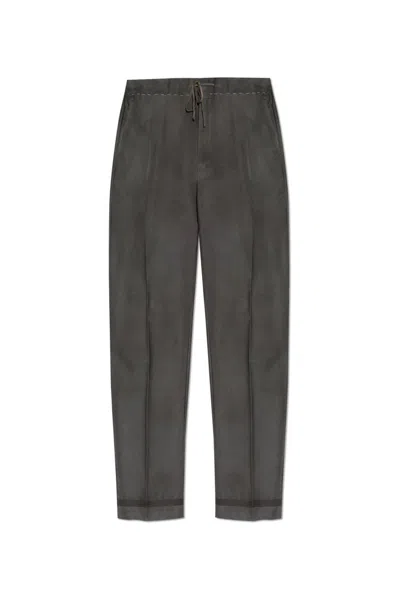 Maison Margiela Drawstring Straight-leg Trousers In Brown