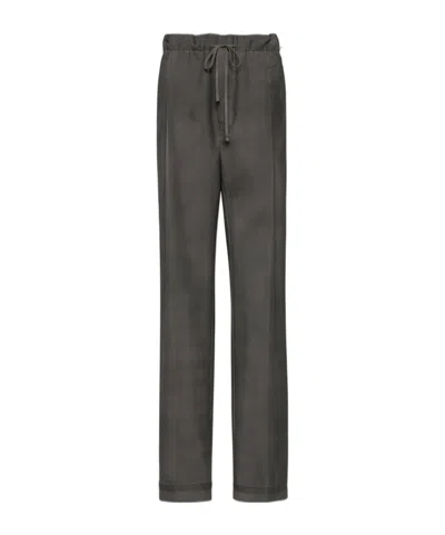 Maison Margiela Drawstring Straight-leg Trousers In Grey