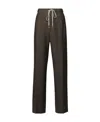 Maison Margiela Straight-leg Drawstring Linen Pants In Brown