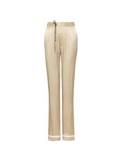Maison Margiela Drawstring Straight-leg Trousers In Brown