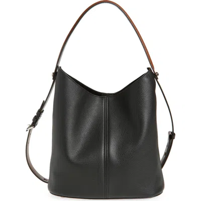 Maison Margiela Dress-age Leather Hobo Bag In Black/chestnut/black