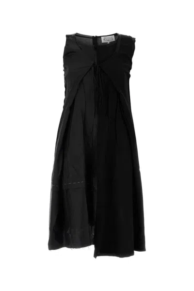 Maison Margiela Anonymity Of The Lining Asymmetrical Wool Dress In Black