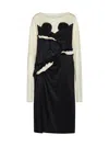 Maison Margiela Spliced-jersey Midi Dress In Black/cream