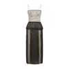 Maison Margiela Multicolor Silk Midi Dress In Grey