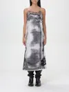 Maison Margiela Lilac Silk Midi Dress In Multicolor