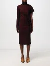 Maison Margiela Viscose Dress With Asymmetric Sleeves In Red