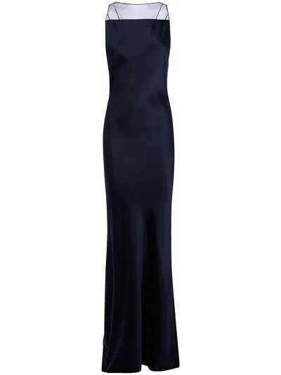 Maison Margiela Dress Satin Maxi "costruzione" In Black