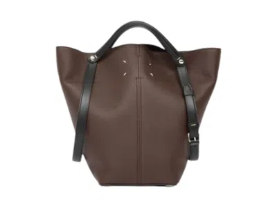 Pre-owned Maison Margiela Dressage Medium Bag In Chestnut/black