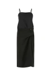 Maison Margiela Gathered Bow Silk Midi Dress