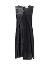 Maison Margiela Asymmetric Midi Dress In Black