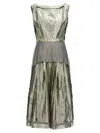 Maison Margiela Mm1 Laminated Effect Flared Dress In Silver