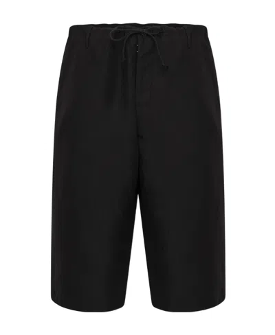 Maison Margiela Drop-crotch Four-stitch Shorts In Black
