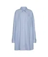 Maison Margiela Cotton Poplin Pinstripe Shirt Woman White In Blue