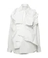 Maison Margiela Drop-shoulder Gathered Poplin Shirt In White