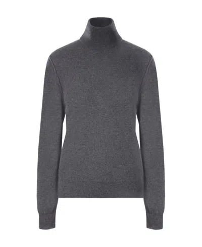 Maison Margiela Eco Cashmere High-neck Sweater In Gray