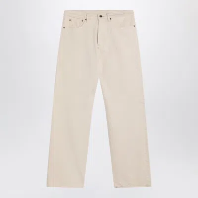Maison Margiela Ecru Cotton Trousers In Neutral
