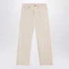 Maison Margiela Ecru Cotton Trousers In Neutral