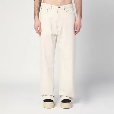 Maison Margiela Ecru Cotton Trousers Men In Cream