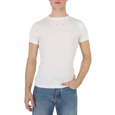 Maison Margiela Ecru Fancy Rib Cotton T-shirt In White