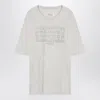 Maison Margiela Ecru T-shirt With Logo Embroidery