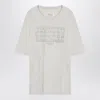 Maison Margiela Ecru T-shirt With Logo Embroidery