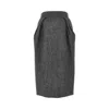 Maison Margiela High-waisted Pleated Midi Skirt With Back Slit In Gray