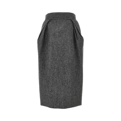 MAISON MARGIELA ÉLANGE WOOL MIDI SKIRT