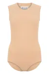 Maison Margiela Elastic Polyamide Bodysuit In Neutral