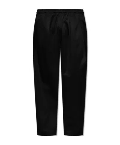 Maison Margiela Pleat-detailed Drawstring Trousers In Black