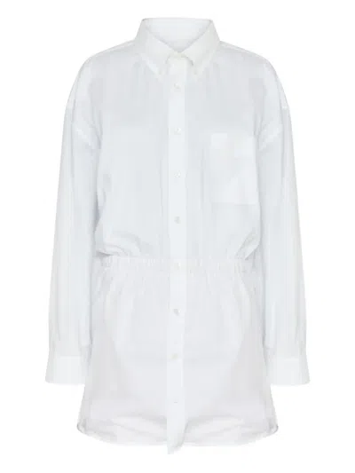 Maison Margiela Elasticated-waist Cotton Shirt In White
