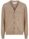 Maison Margiela V-neck Long-sleeve Cardigan In Nude
