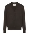 Maison Margiela Suede Patch Cardigan Sweaters And Cardigans Brown In Brown