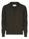 Maison Margiela Suede Patch Cardigan Sweaters And Cardigans Brown In Brown