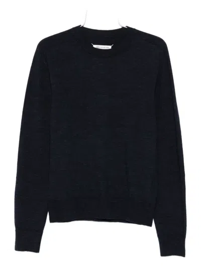 Maison Margiela Elbow-patch Wool Sweater In Blue