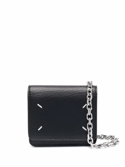 Maison Margiela Elegant Black Leather Chain Wallet For Women
