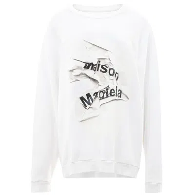 Maison Margiela Elegant White Cotton Sweater For Women