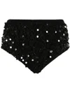 Maison Margiela Sequin-embellished High-waisted Mini Shorts In Black/black
