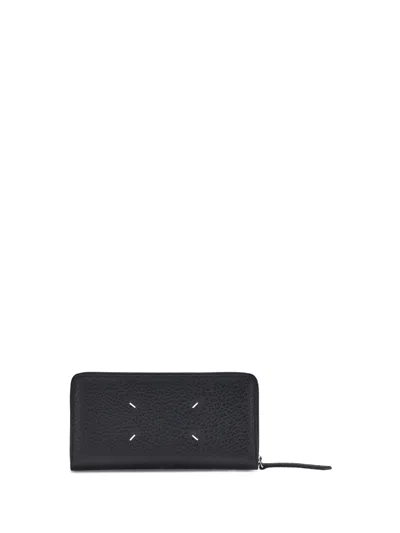 Maison Margiela Embossed Calf Leather Wallet In Black