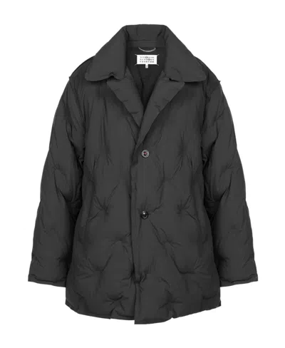 Maison Margiela Embossed-detail Padded Coat In Black