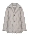 Maison Margiela Embossed-detail Padded Coat In Gray