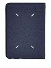 Maison Margiela Embossed Leather Cardholder In Blue
