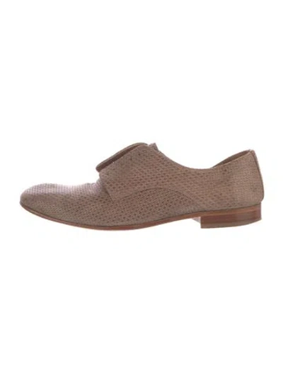 Pre-owned Maison Margiela Embossed Leather Oxfords In Neutral