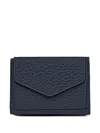 Maison Margiela Embossed Leather Snap Wallet In Blue