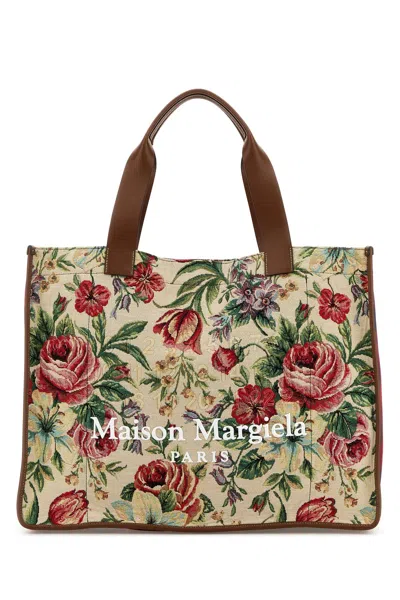 トートバッグ MAISON MARGIELA EMBROIDERED CANVAS SHOPPING BAG Maison Margiela Women Embroidered Canvas Shopping Bag In