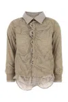 Maison Margiela Multilayer Shirt In Brown