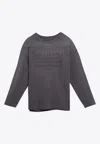 Maison Margiela Aubergine-coloured Cotton Sweater With Logo Women In Purple