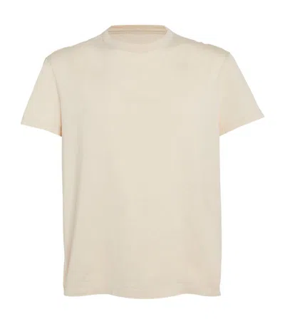 Maison Margiela Embroidered Distorted Logo T-shirt In Ivory