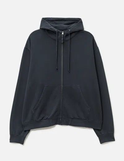 Maison Margiela Embroidered Logo Hoodie In Blue